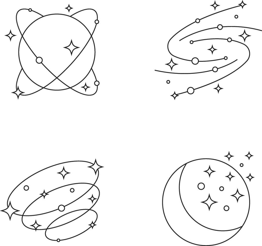 kosmisk årgång minimalistisk konst och mönster illustration vektor