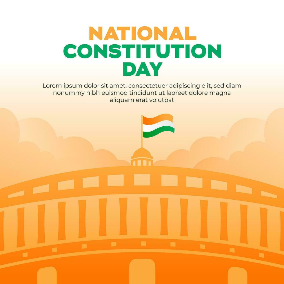 indisk konstitution dag social media posta design vektor