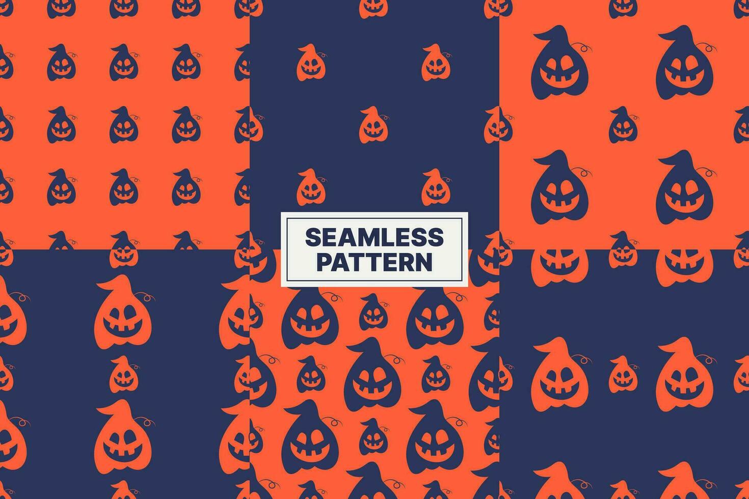 vektor halloween pumpa element sömlös mönster samling