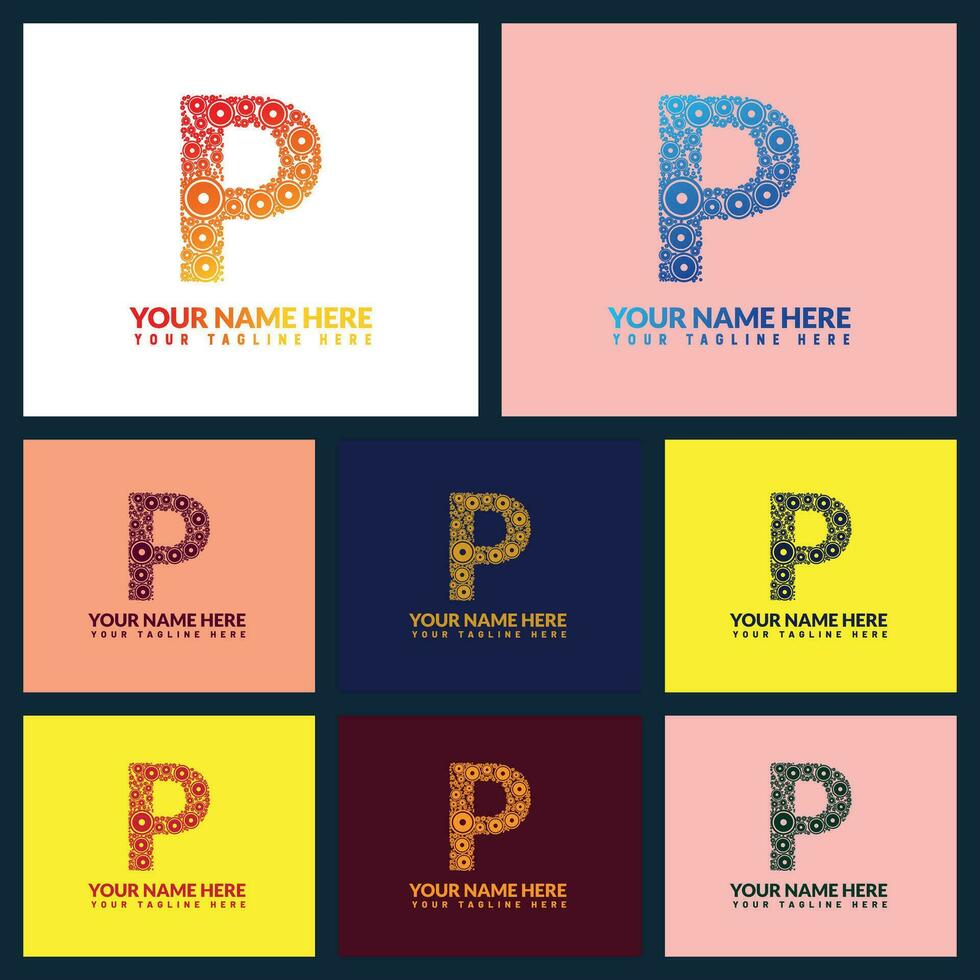 p Brief Logo und p Text Logo und p Wort Logo Design. vektor