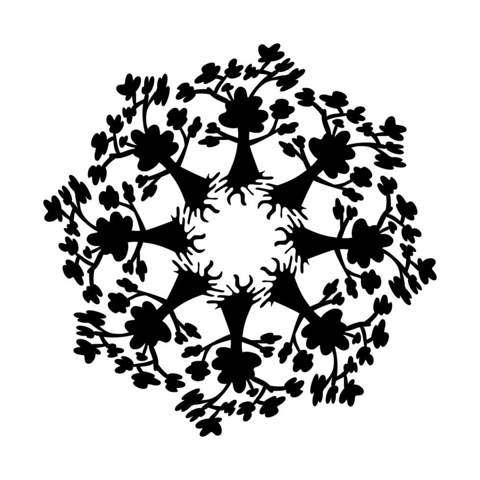 svart stam- mandala element illustration design. perfekt för tatueringar, ikoner, bakgrund element och tapeter, klistermärken vektor