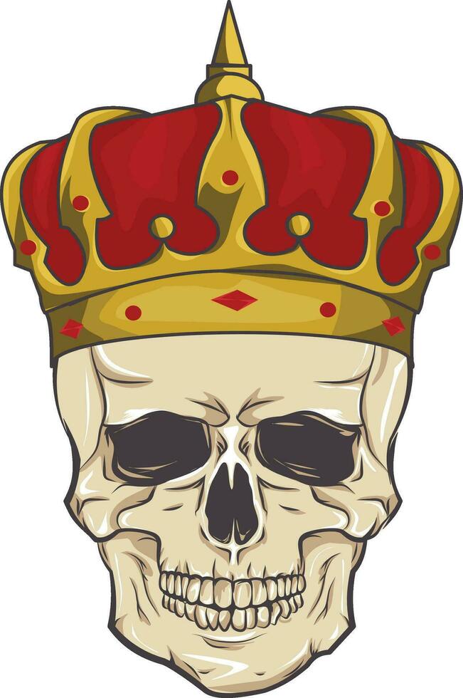 Illustration von Schädel tragen König Krone vektor