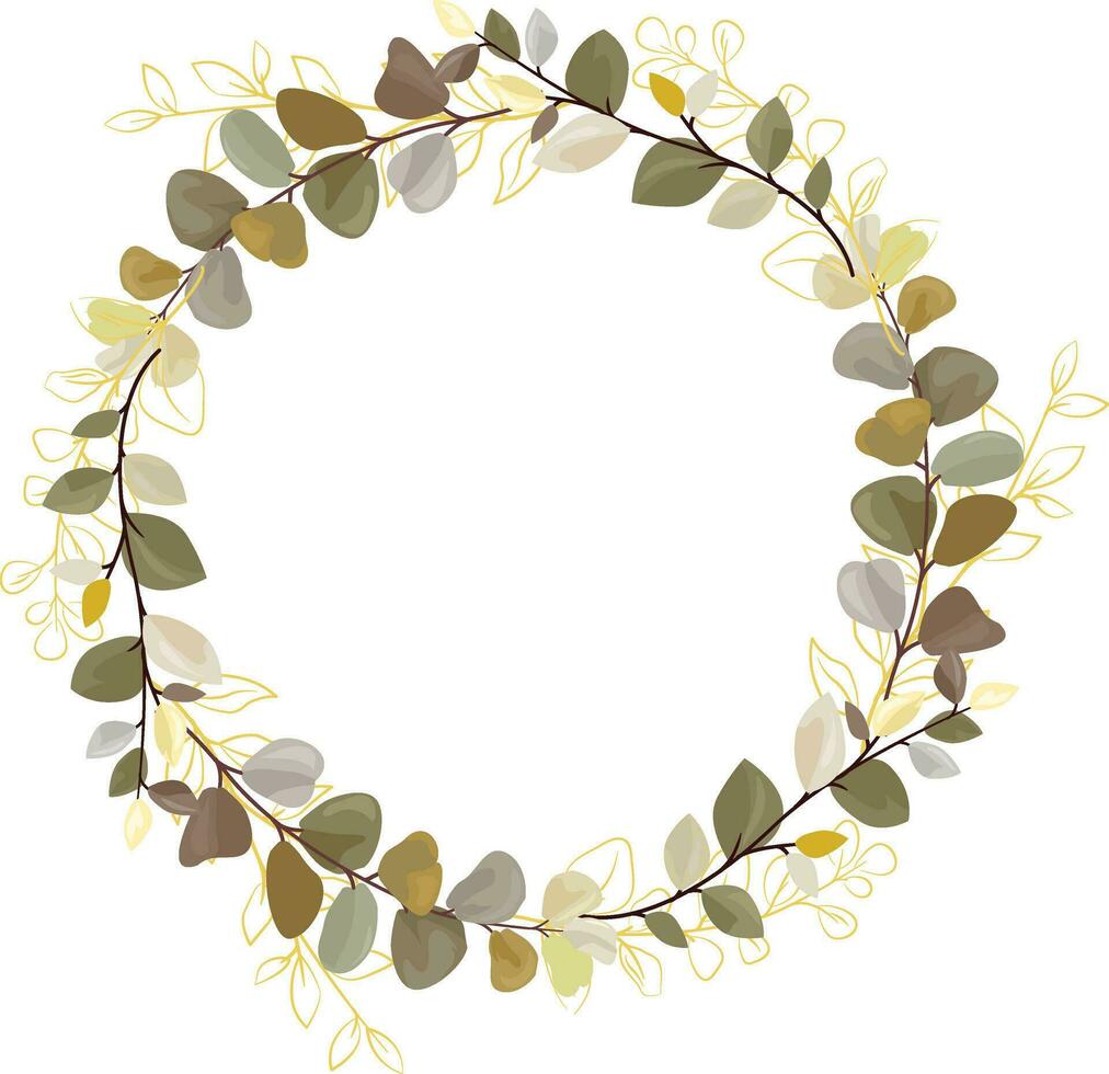 Hochzeit Strauß von Grün und Gold tropisch Blätter isoliert auf Weiß Hintergrund. botanisch Kunst Design vektor