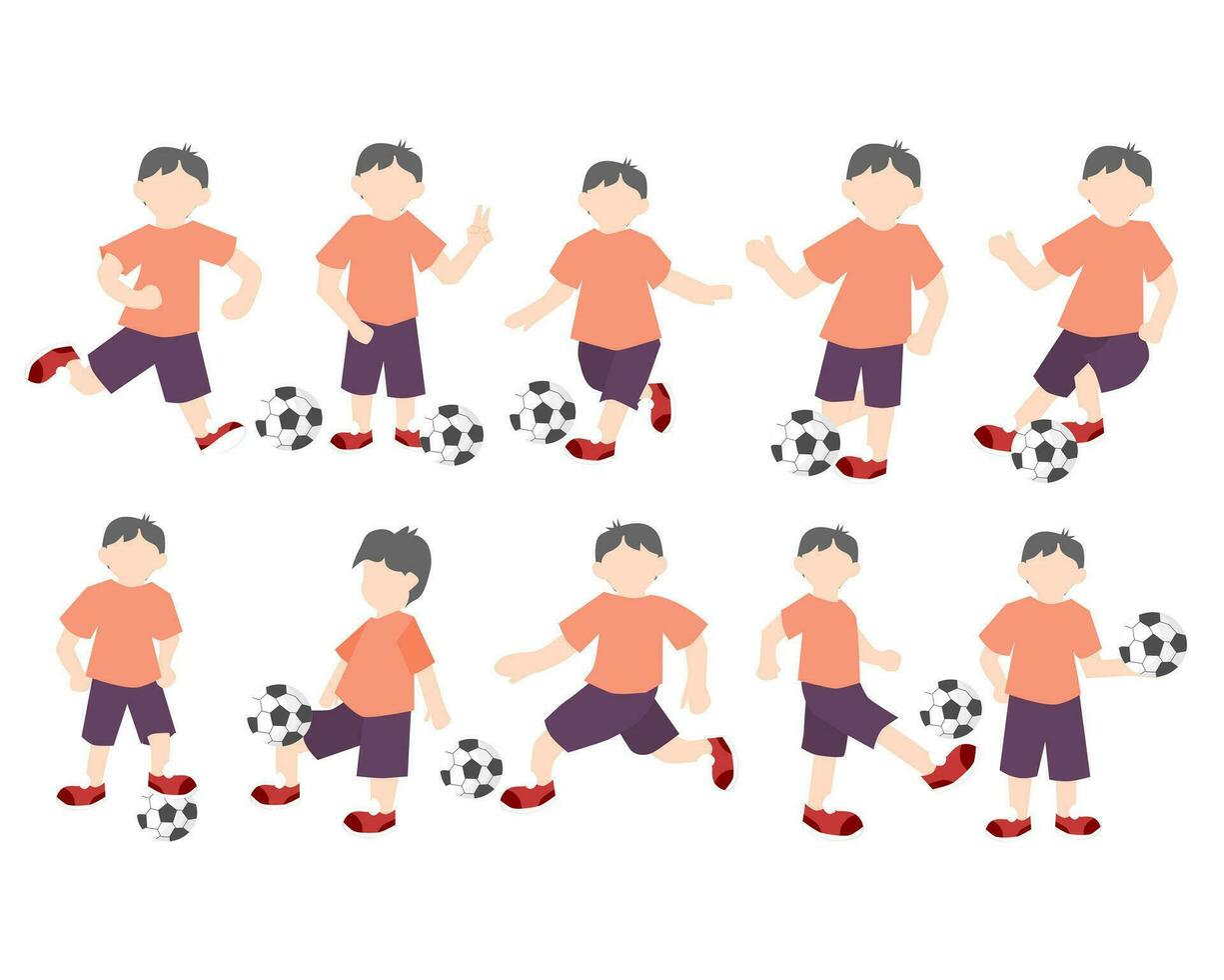 süß Kind spielen Fußball Illustration vektor