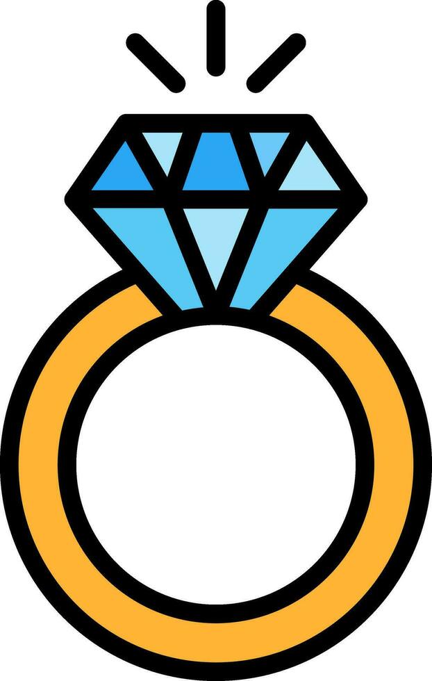 Diamantring-Vektor-Icon-Design vektor
