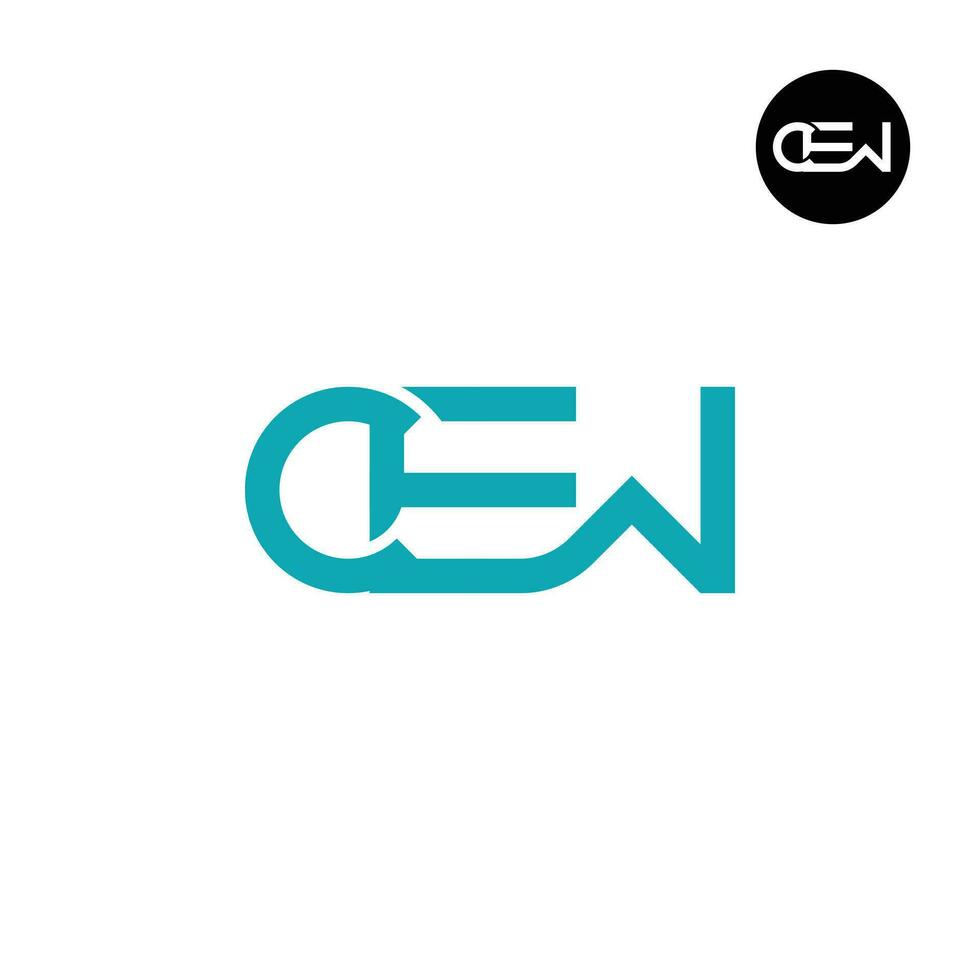 Brief cw Monogramm Logo Design vektor