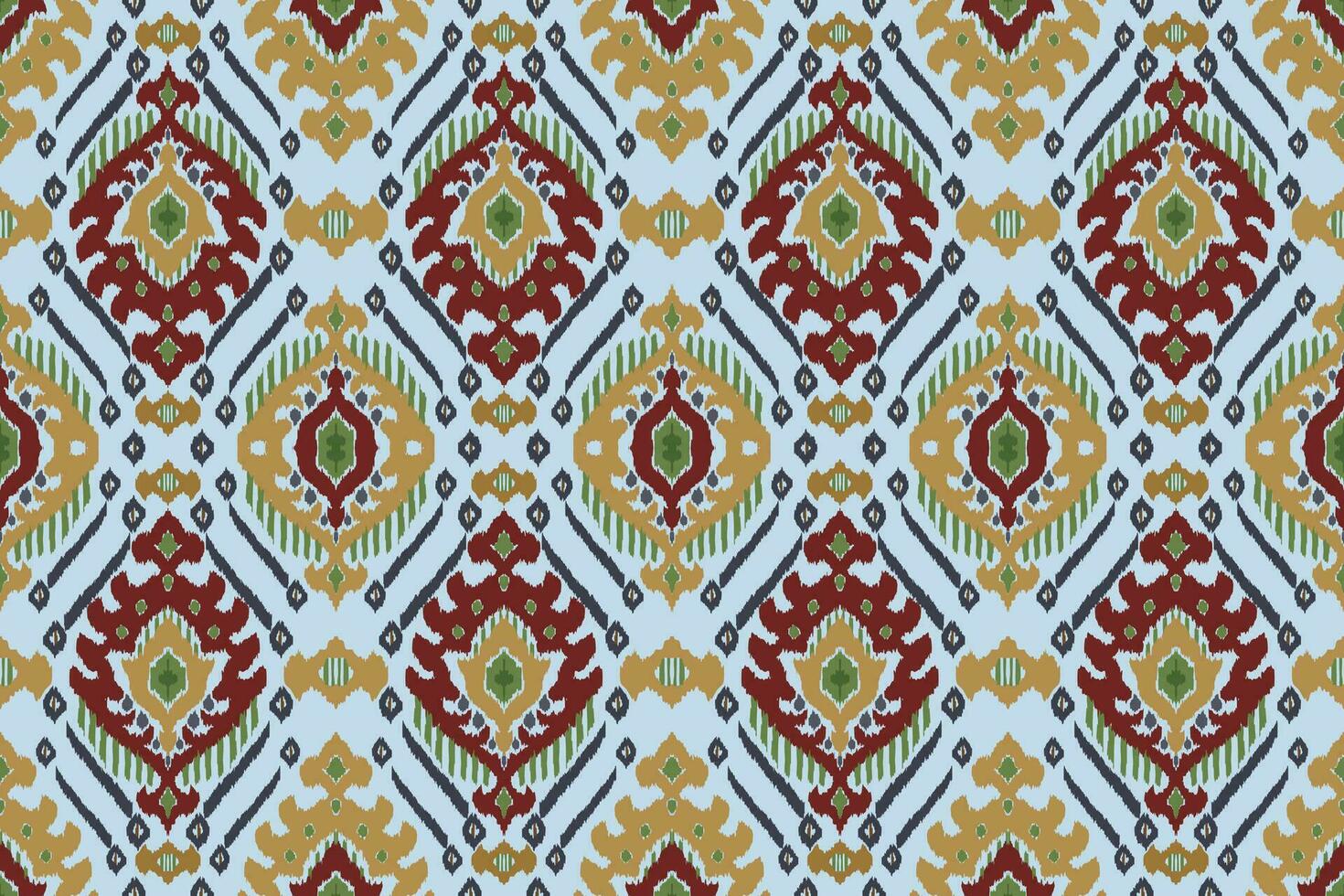 ikat-paisley-stickerei auf grauem hintergrund. geometrisches ethnisches orientalisches nahtloses muster traditionell. abstrakte vektorillustration im aztekenstil. design für textur, stoff, kleidung, verpackung, teppich, druck. vektor