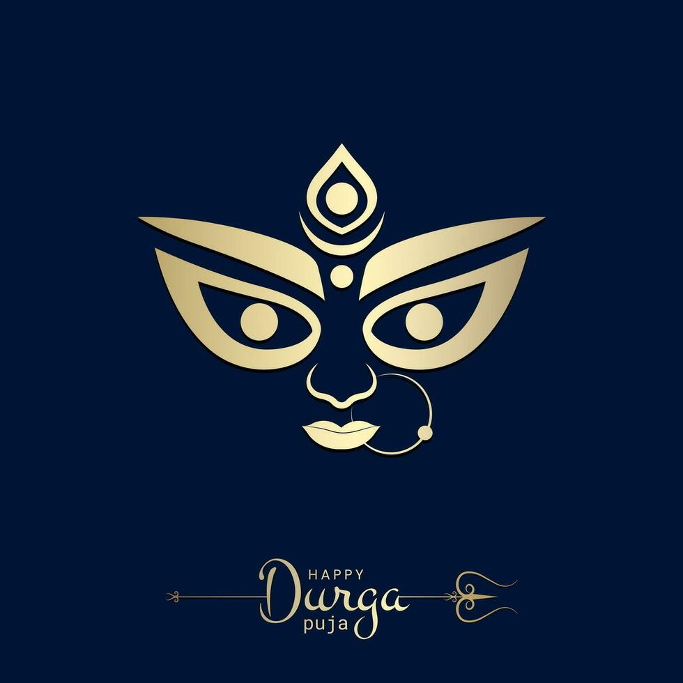 glücklich Durga Puja Illustrationen, Durga Gesicht, subh Navratri, Dussehra vektor