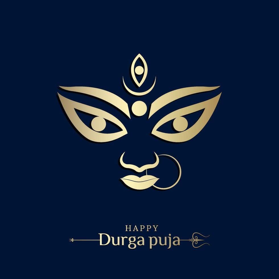 glücklich Durga Puja Illustrationen, Durga Gesicht, subh Navratri, Dussehra vektor