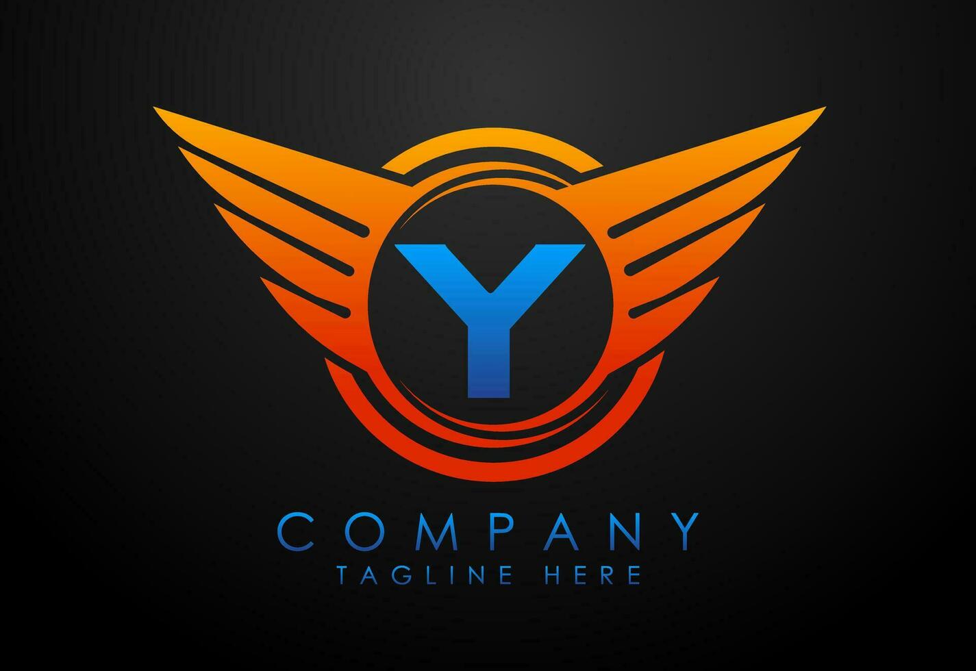 Englisch Alphabet y mit Flügel Logo Design. Auto und Automobil Vektor Logo Konzept