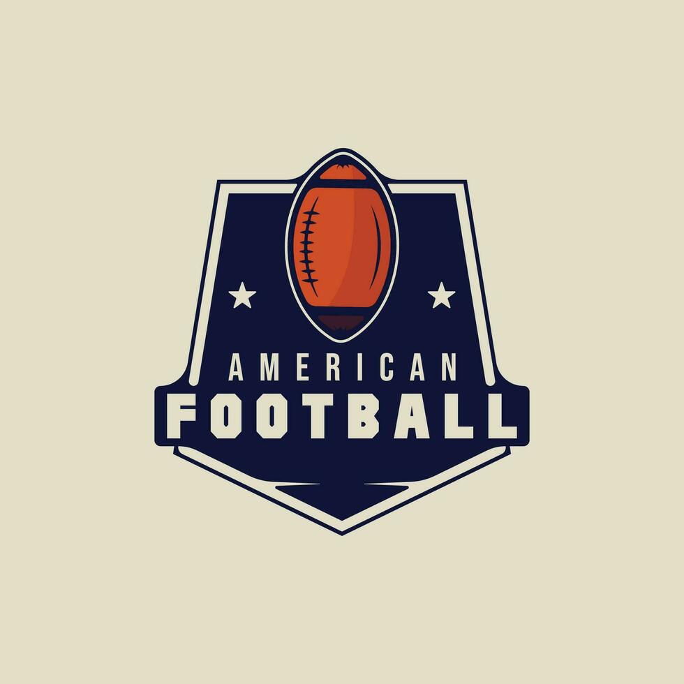 amerikanisch Fußball Emblem Logo Vektor Illustration Vorlage Symbol Grafik Design. Sport von Ball Zeichen oder Symbol zum Verein oder Liga Konzept mit Abzeichen