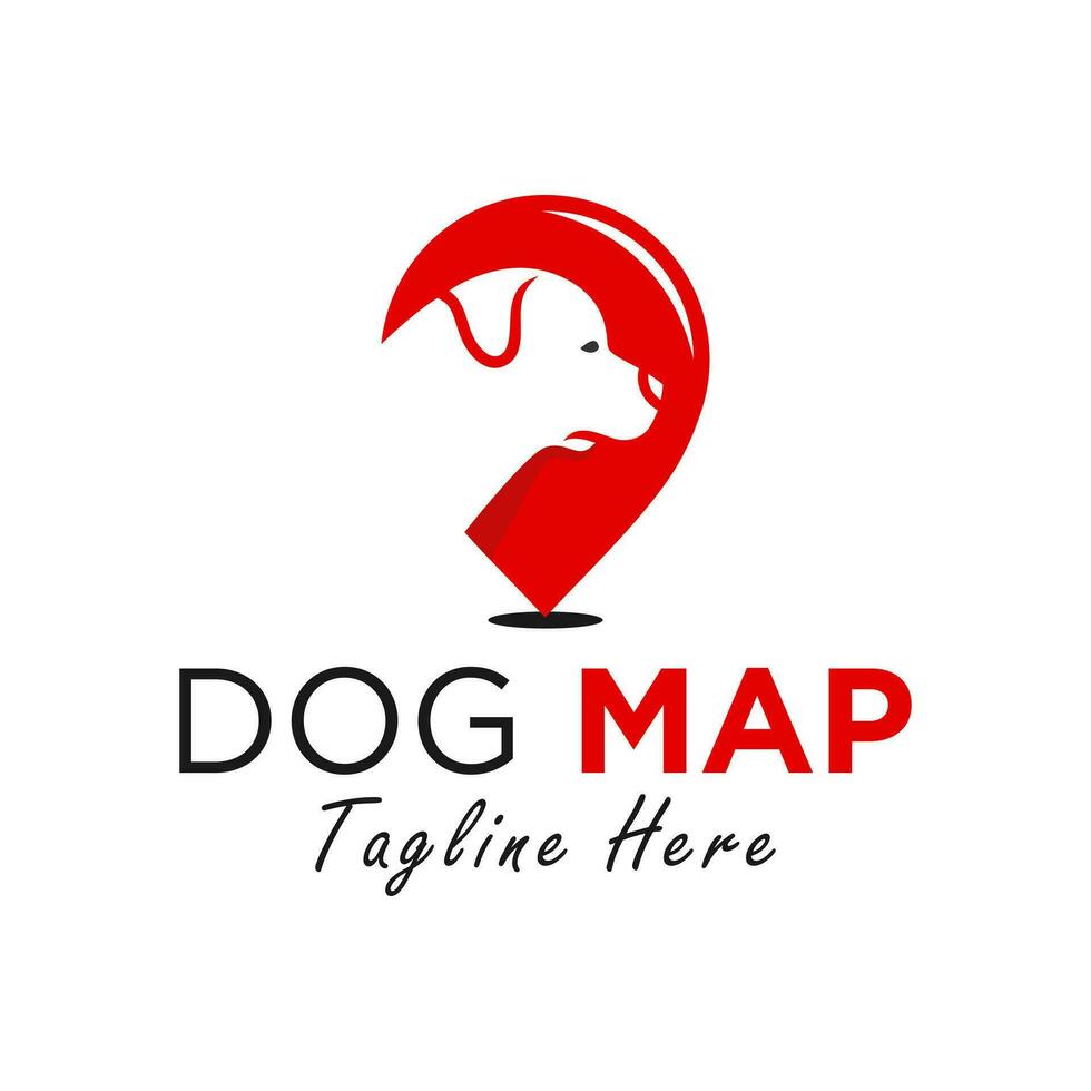 Hund Karte Vektor Illustration Logo