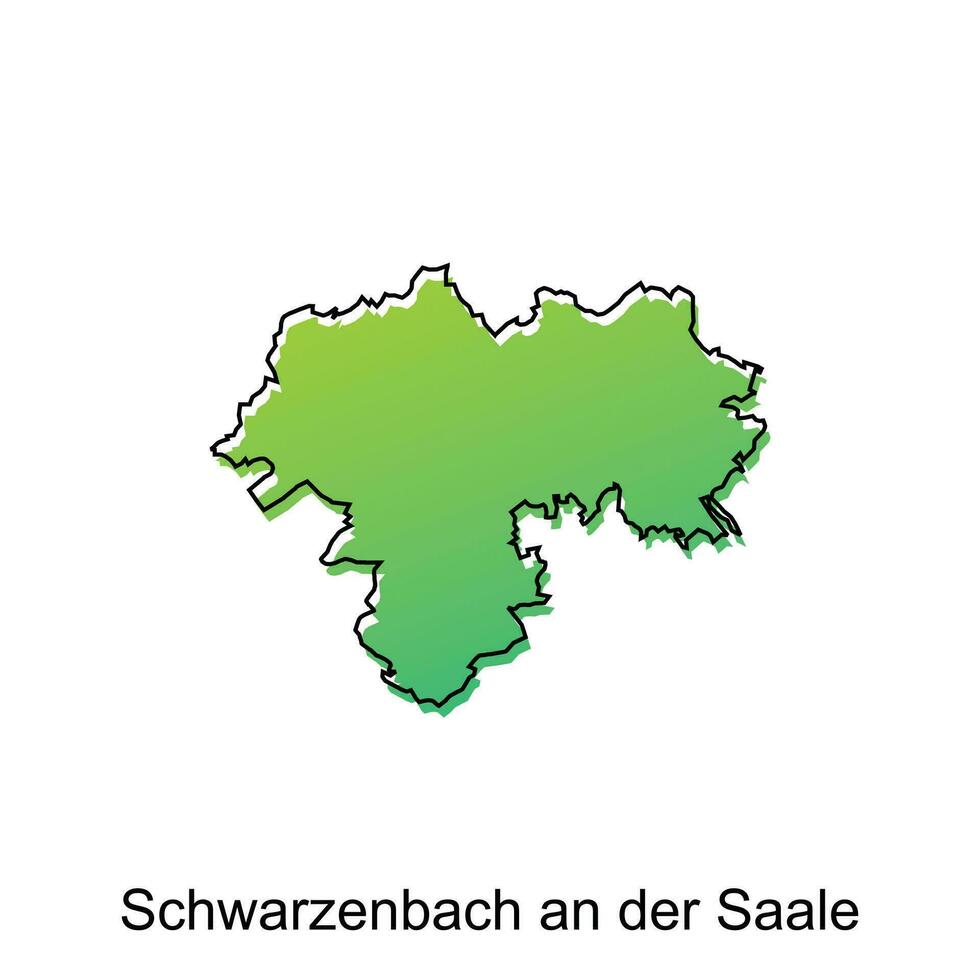 Karta stad av schwarzen am der saale. vektor Karta av de tysk Land. vektor illustration design mall