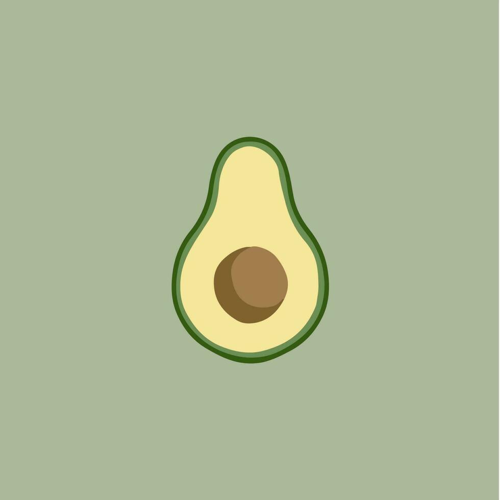 Avocado Scheibe Symbol. Sozial Medien Post. Obst Vektor Illustration.