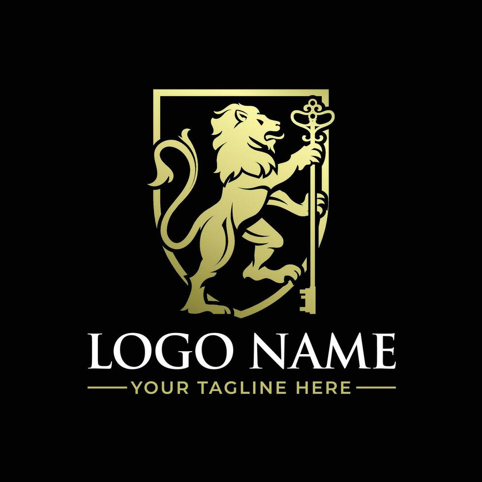Jahrgang Löwe modern Gold elegant Vektor Logo