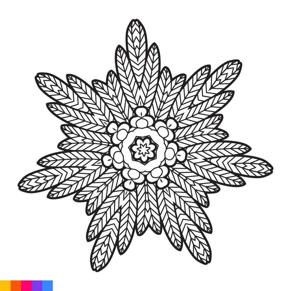 mandala konst för färg bok. rena dekorativ runda prydnad. orientalisk mönster, vektor illustration färg bok sida. cirkulär mönster i form av mandala för henna, mehndi, tatuering, dekoration.