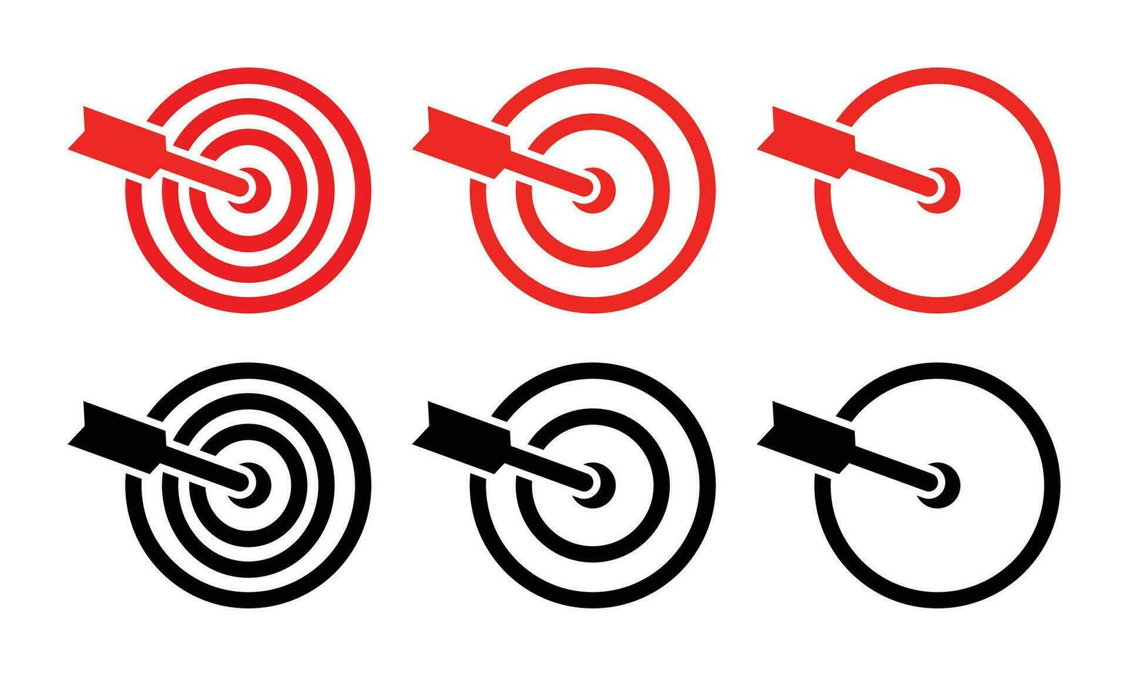 Ziel Symbol Satz, mit rot und schwarz Pfeil Symbol. tolle Vektor Design zum Netz, Anwendung, Flyer.