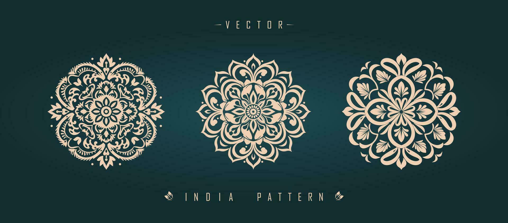 indisch traditionell Muster asiatisch Muster vektor