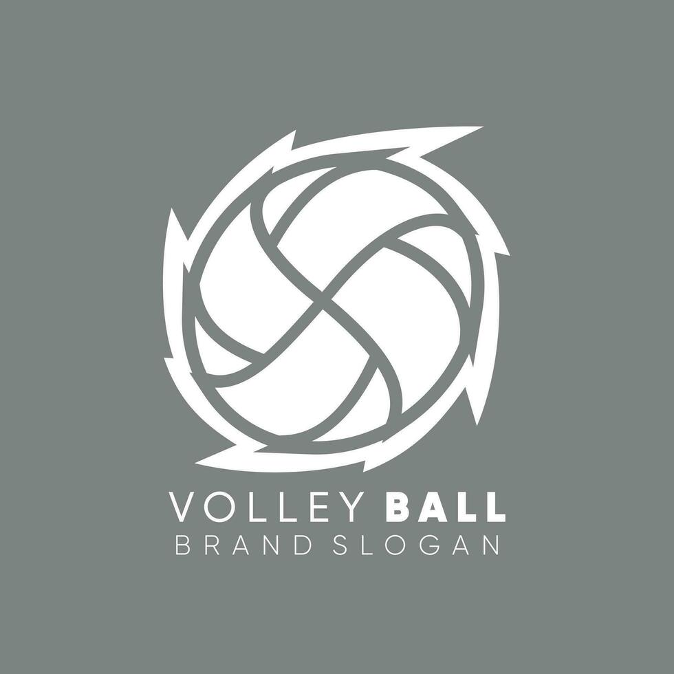 Volley Ball Logo mit kreativ einzigartig Design Prämie Vektor