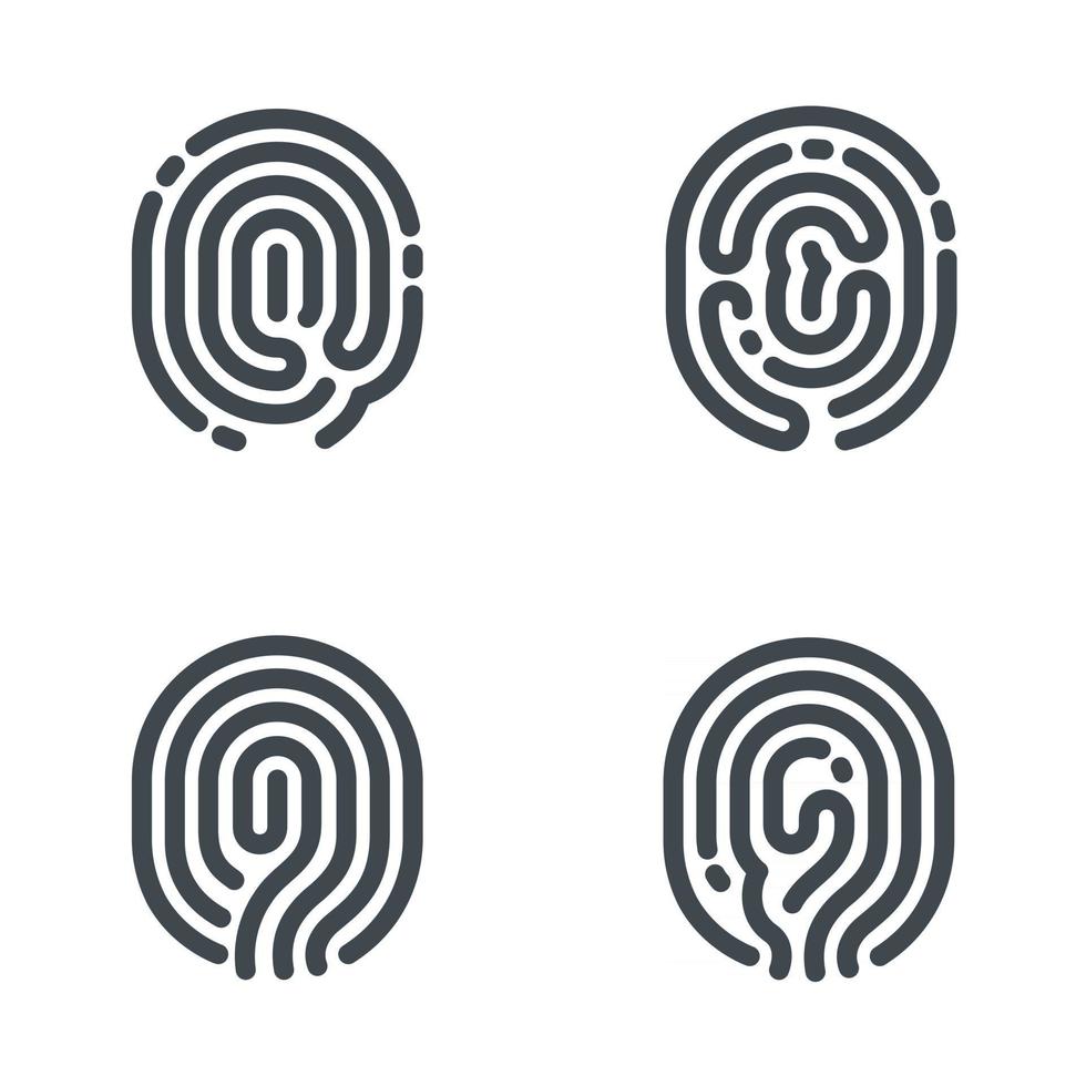 fingeravtryck ikoner tecken. vektor illustration