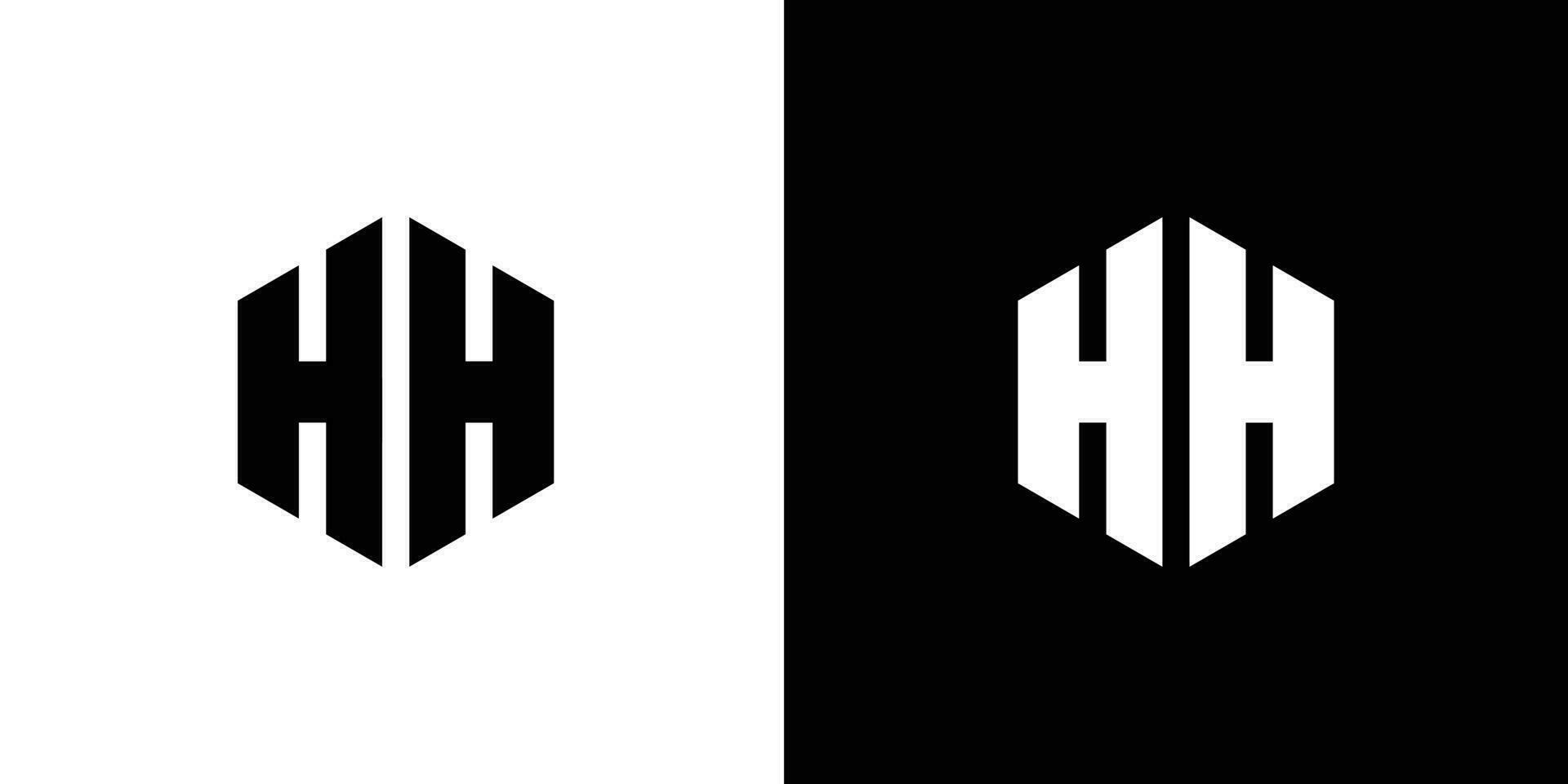 Brief h h Polygon, sechseckig minimal und Fachmann Logo Design auf schwarz und Weiß Hintergrund vektor