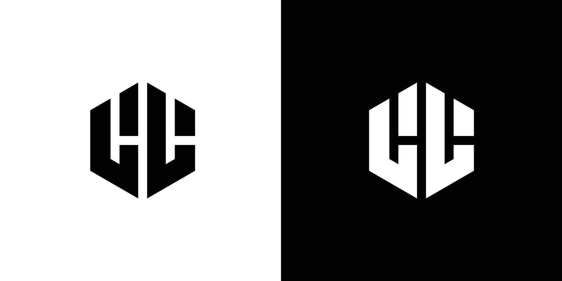 Brief l l Polygon, sechseckig minimal und Fachmann Logo Design auf schwarz und Weiß Hintergrund vektor