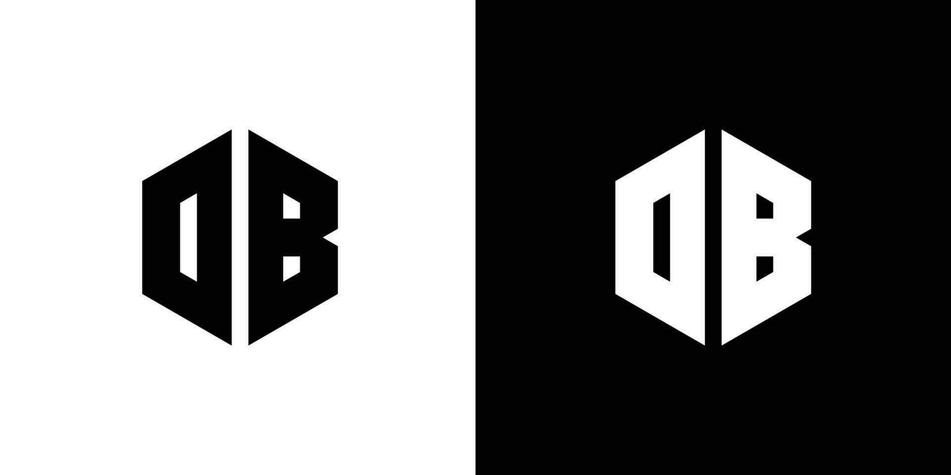 Brief Ö b Polygon, sechseckig minimal und Fachmann Logo Design auf schwarz und Weiß Hintergrund vektor