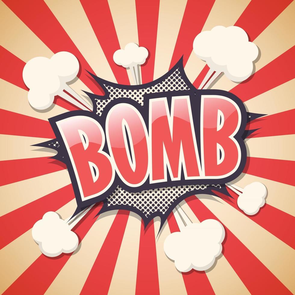 Bombe. komische Sprechblase. Vektor-Illustration vektor