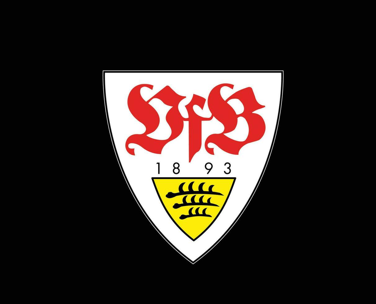 Stuttgart klubb symbol logotyp fotboll bundesliga Tyskland abstrakt design vektor illustration med svart bakgrund