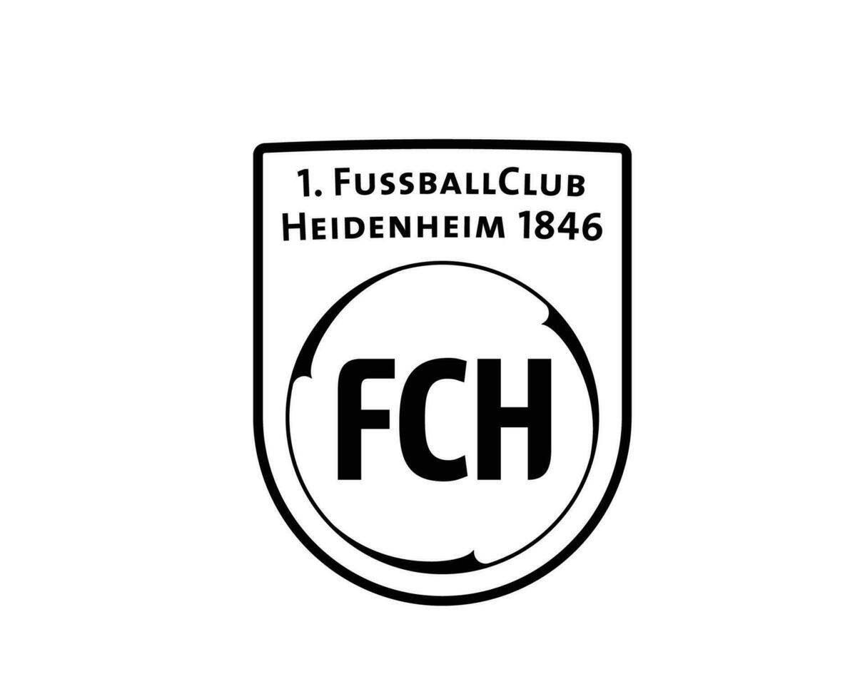 Heidenheim Verein Logo Symbol schwarz Fußball Bundesliga Deutschland abstrakt Design Vektor Illustration