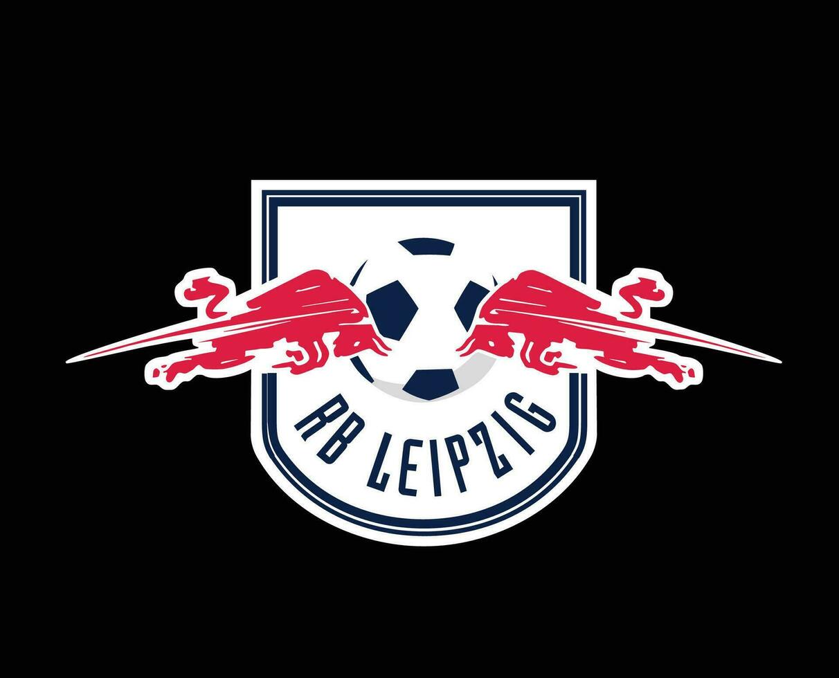 leipzig klubb logotyp symbol fotboll bundesliga Tyskland abstrakt design vektor illustration med svart bakgrund