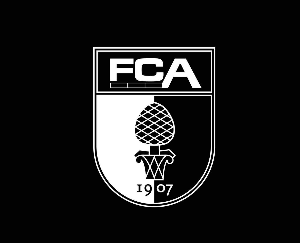 Augsburg Verein Logo Symbol Weiß Fußball Bundesliga Deutschland abstrakt Design Vektor Illustration mit schwarz Hintergrund