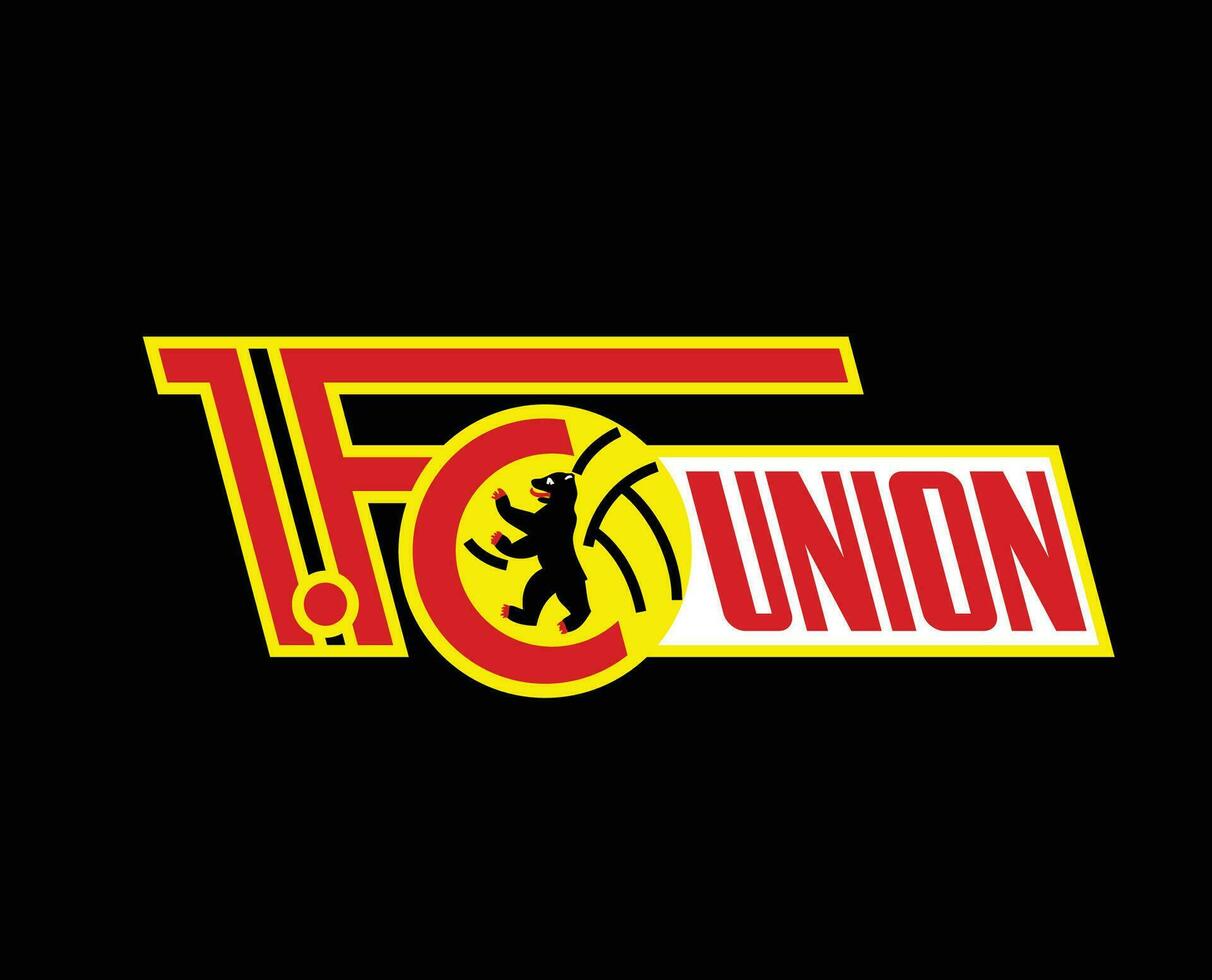 union berlin klubb logotyp symbol fotboll bundesliga Tyskland abstrakt design vektor illustration med svart bakgrund
