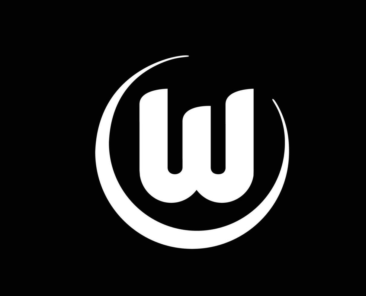 wolfsburg Verein Logo Symbol Weiß Fußball Bundesliga Deutschland abstrakt Design Vektor Illustration mit schwarz Hintergrund