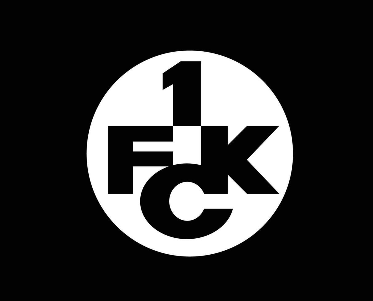 kaiserslautern klubb logotyp symbol vit fotboll bundesliga Tyskland abstrakt design vektor illustration med svart bakgrund