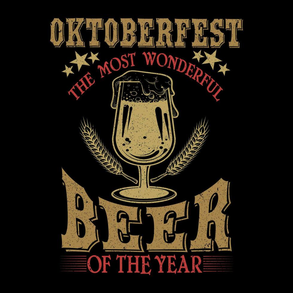 Oktoberfest Typografie T-Shirt Design, Oktoberfest T-Shirt Design zum Bier Liebhaber. Deutsche Festival T-Shirt Design. vektor