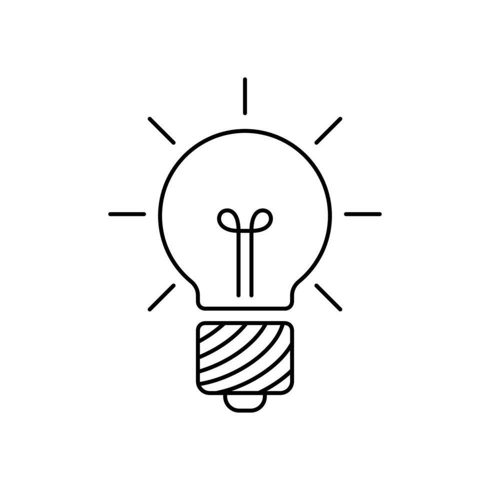 minimal Lampe Linie Symbol. dünn, einfach und sauber. benutzt zum Logo, Symbol, Zeichen, Netz, Handy, Mobiltelefon und Infografik vektor