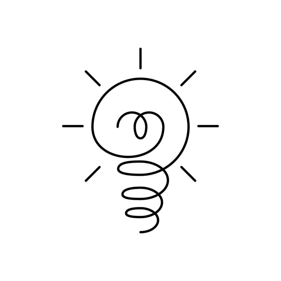 Spiral- Lampe Symbol. minimal, dünn, einfach und sauber. benutzt zum Logo, Symbol, Zeichen, Netz, Handy, Mobiltelefon und Infografik vektor