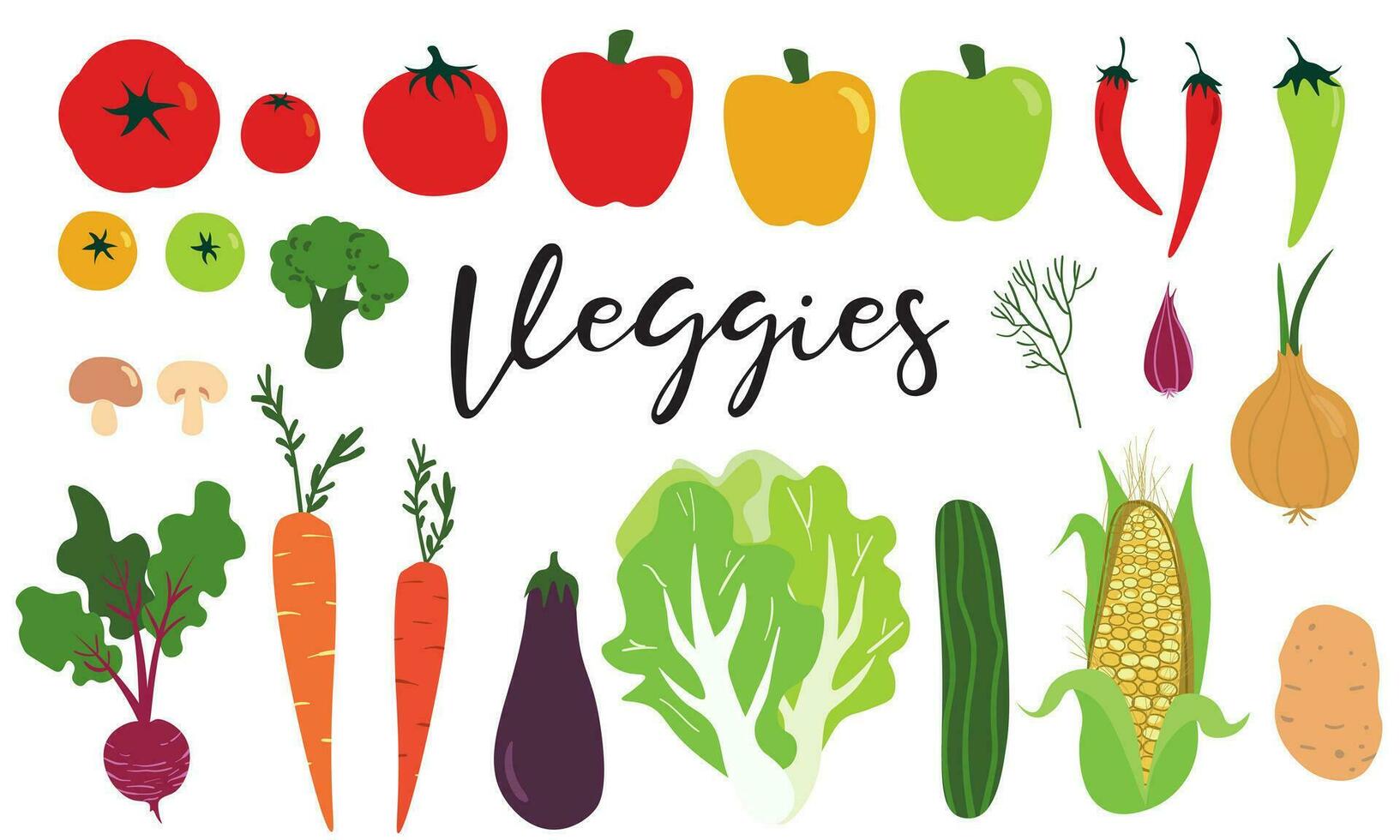 einstellen von köstlich Gemüse vektor