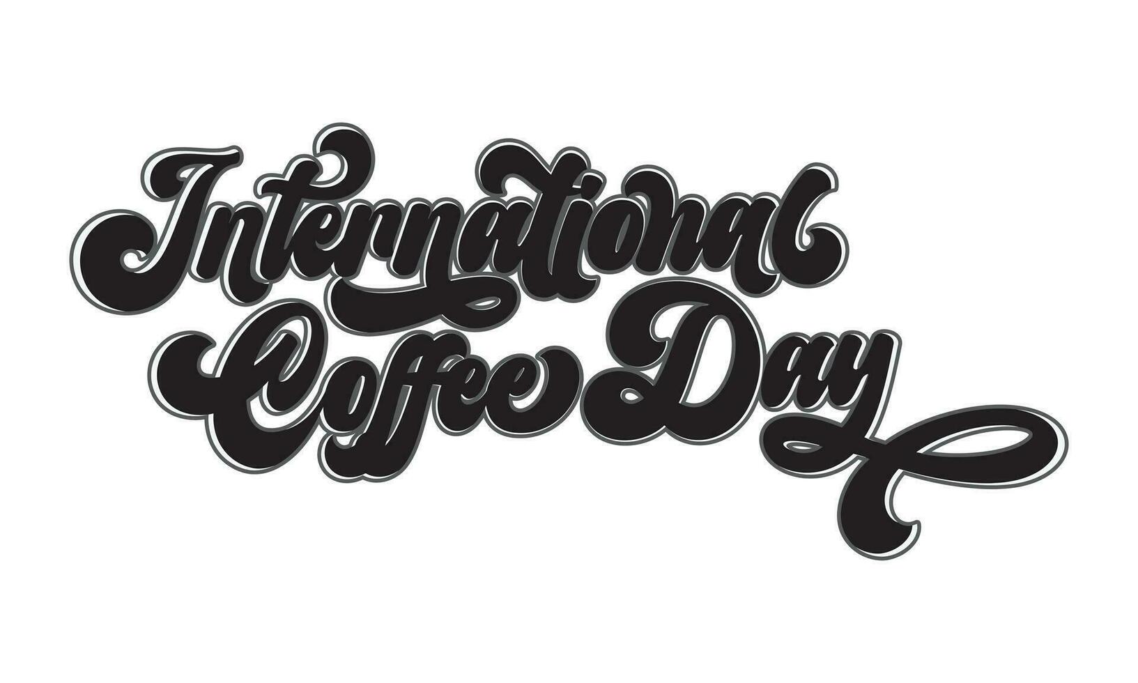 internationell kaffe dag logotyp design vektor illustration.