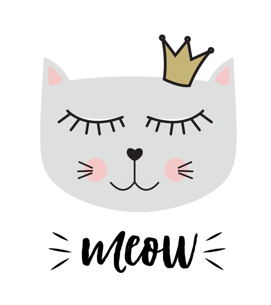 kleine niedliche Katze Prinzessin Vektor-Illustration vektor