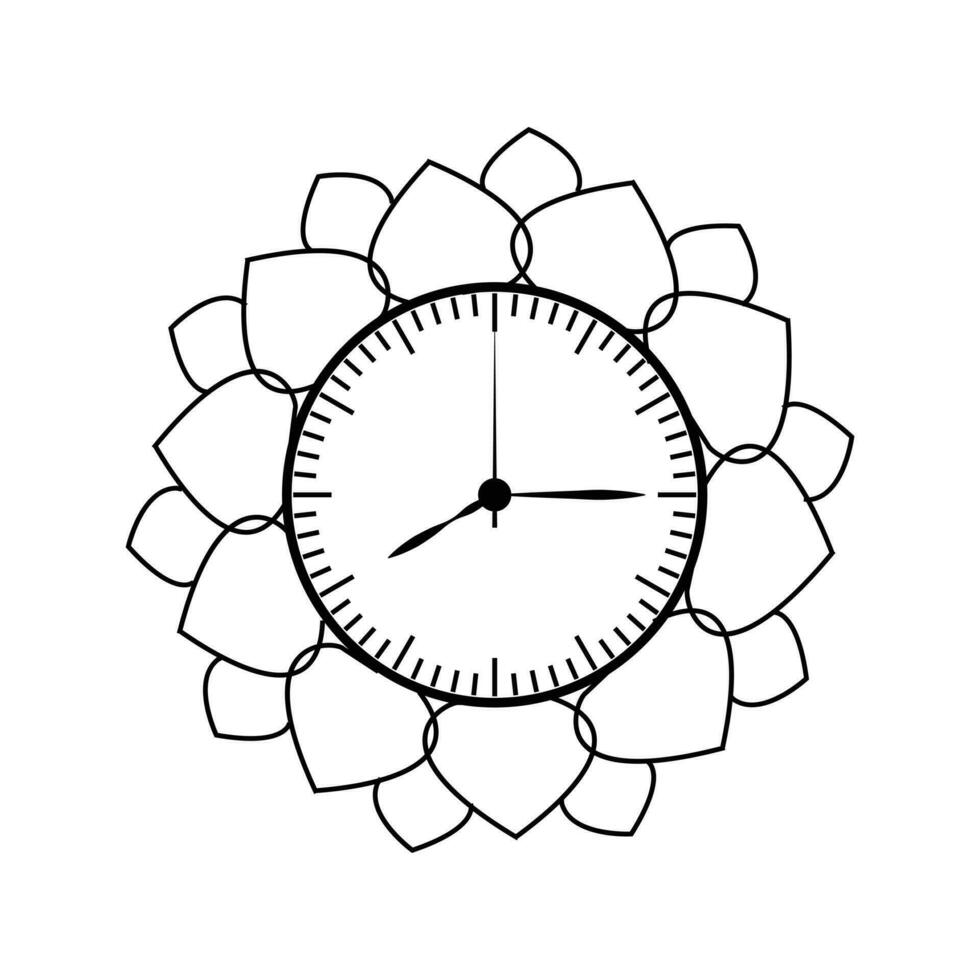 tid och klocka linje konst. Kolla på, timer, datum, nuvarande tid och vektor linjär konst.