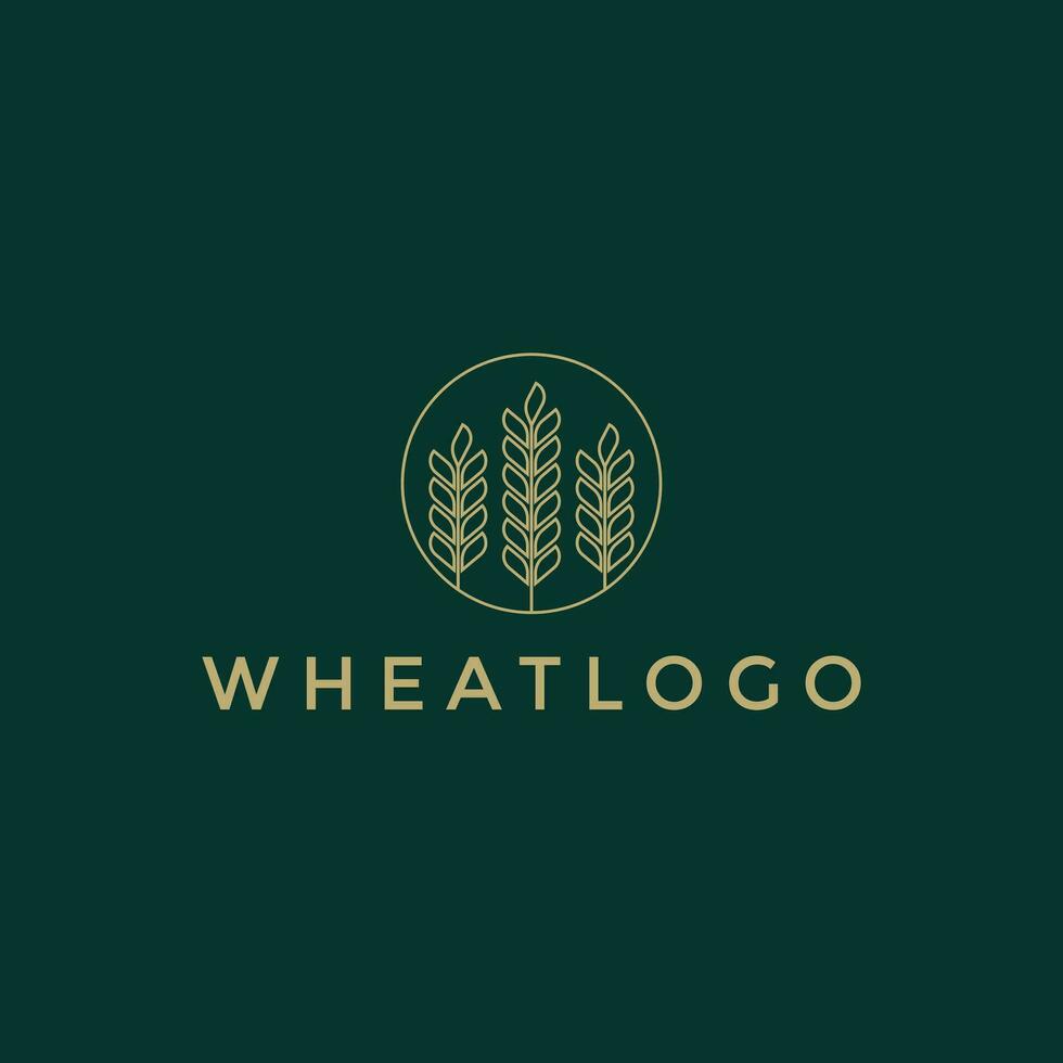 Kreis Landwirtschaft Korn Weizen minimalistisch Logo Design Vorlage vektor
