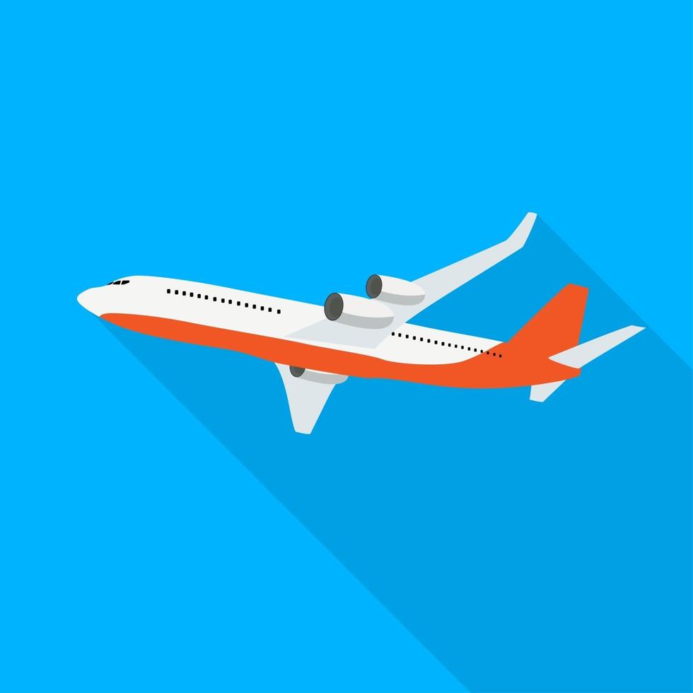 platt flygplansikon på blå bakgrund. vektor illustration