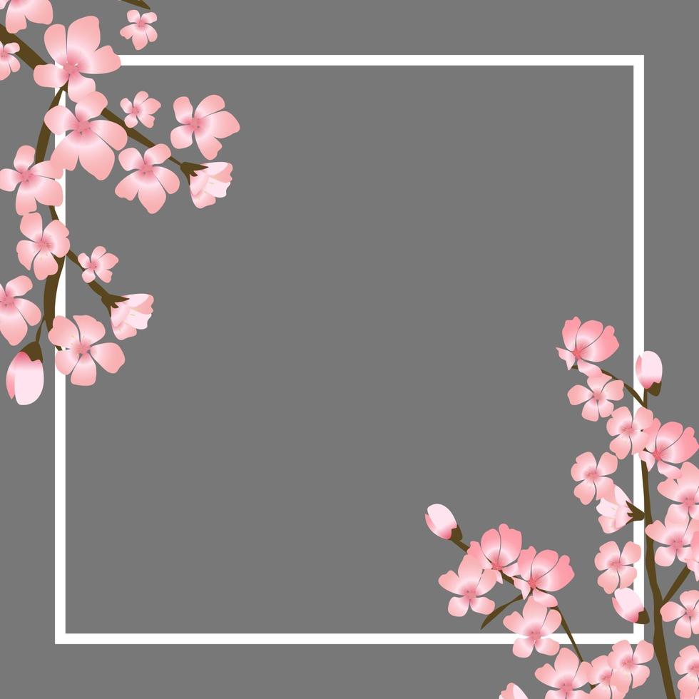 abstrakt blommig sakura blomma japansk naturlig bakgrundsvektorillustration vektor