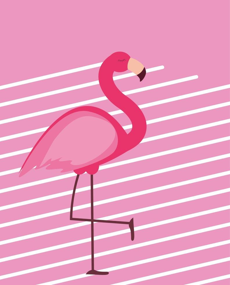 niedliche rosa Flamingo Sommer Hintergrund Vektor-Illustration vektor