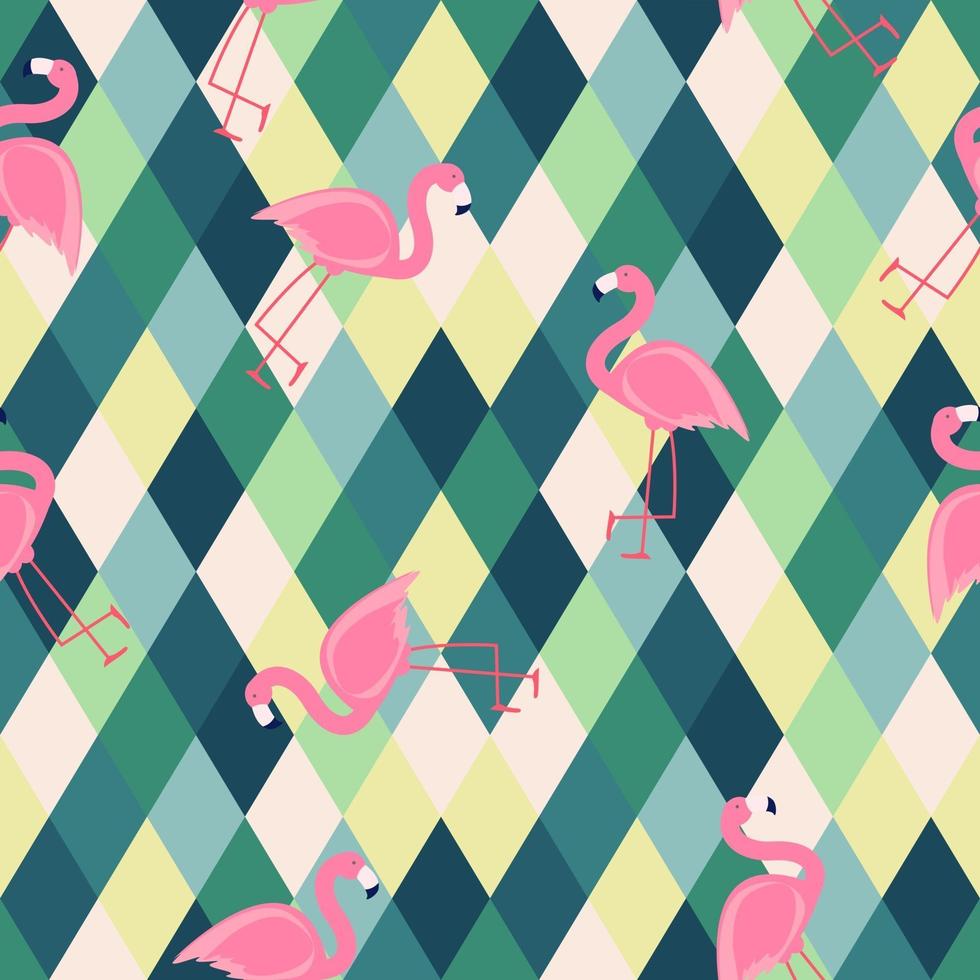 söt sömlös flamingo mönster vektorillustration vektor