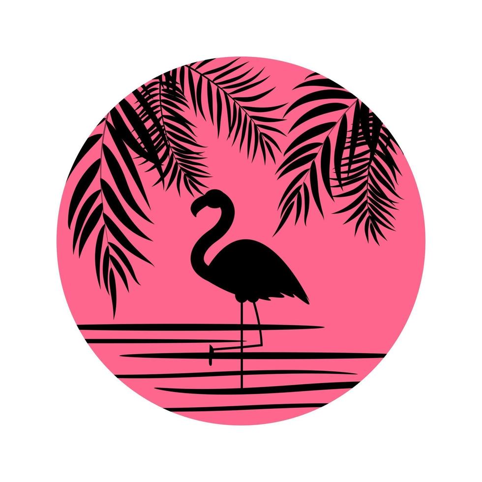 niedliche rosa Flamingoikonen-Vektorillustration vektor