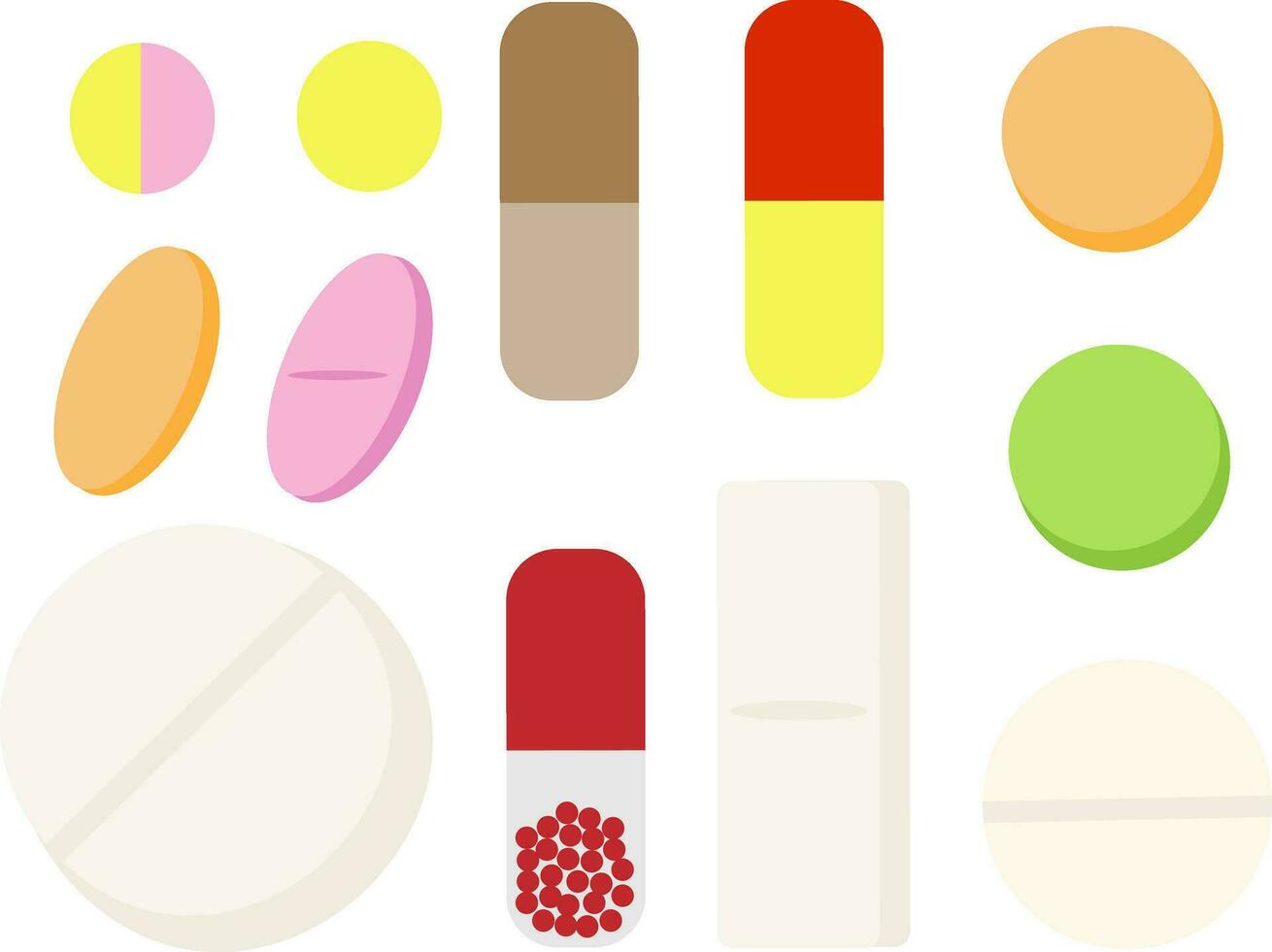 Vektor Illustration von medizinisch Pillen, Tablets und Kapseln