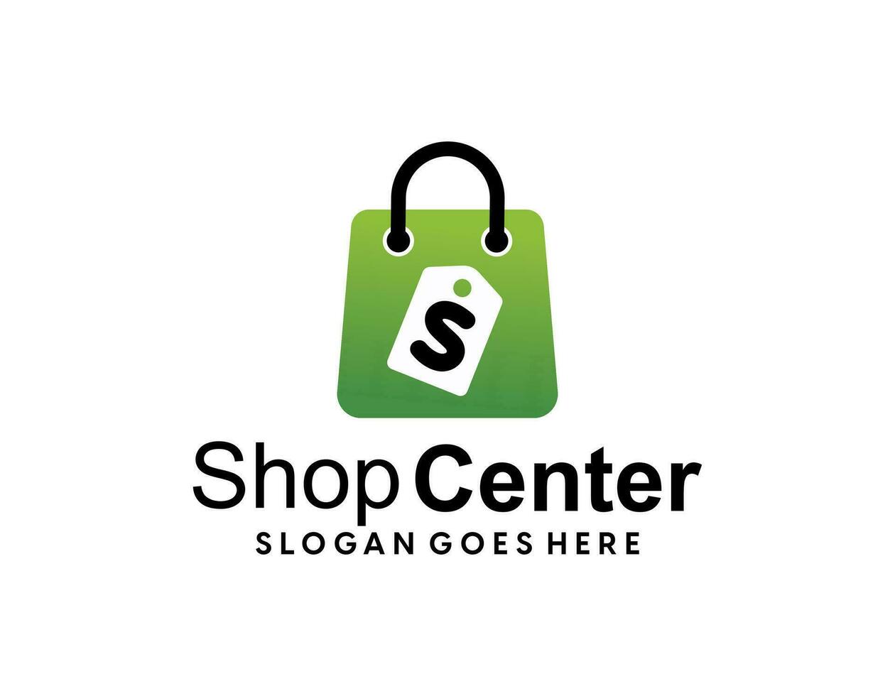 Einkaufstaschensymbol für das Firmenlogo des Online-Shops vektor